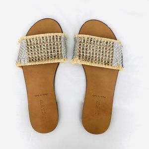 J. Crew Raffia slides